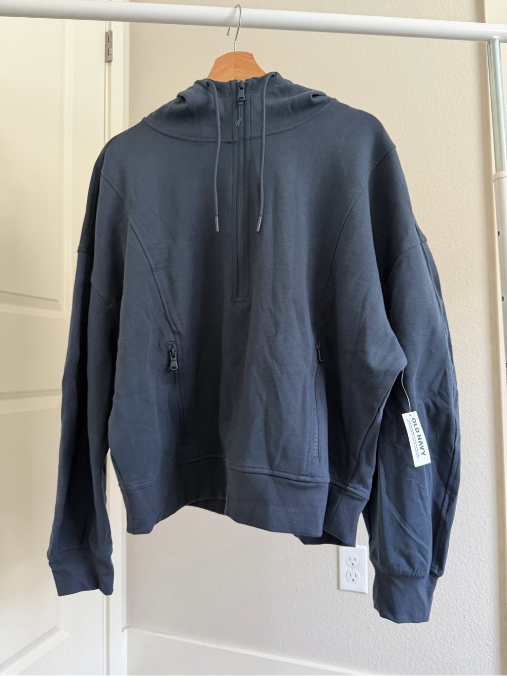 Old Navy Dark Navy Half-Zip Hoodie Sweatshirt